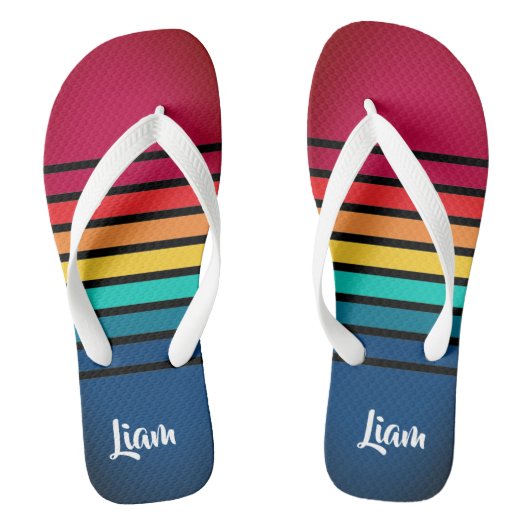 Chic Colorful Stripes Patroon Teenslippers (Voetbed)