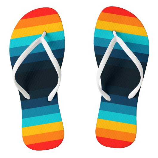 Chic Colorful Stripes Patroon Teenslippers (Voetbed)