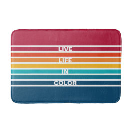 Chic Colorful Stripes Pattern Live Life in kleur Badmat