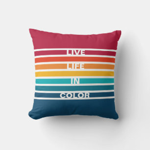 Chic Colorful Stripes Pattern Live Life in kleur Kussen