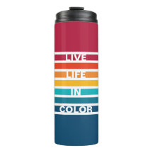 Chic Colorful Stripes Pattern Live Life in kleur