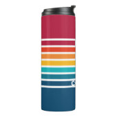 Chic Colorful Stripes Pattern Live Life in kleur Thermosbeker (Gedraaid links)