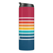 Chic Colorful Stripes Pattern Live Life in kleur Thermosbeker (Geroteerd rechts)