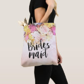 Chic Colorful Waterverf Floral Wedding Bridesmaid Tote Bag (Dichtbij)