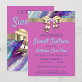 Chic Colors Birthday Invitation Kaart (Voorkant / Achterkant)