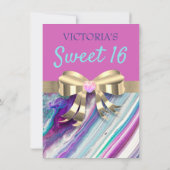Chic Colors Birthday Invitation Kaart (Achterkant)