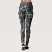 Chic Comfort: Grijs en Zwart Abstract Leggings (Achterkant)