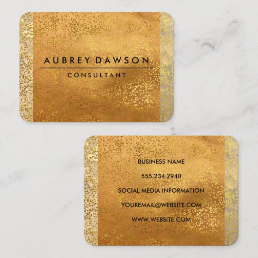 Chic Confetti Goud Twee Tinten Visitekaartje (Voorkant / Achterkant)