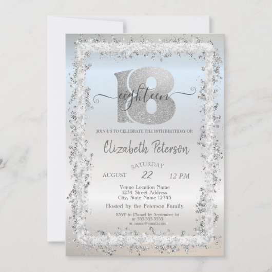 Chic Confetti Lijst 18th Birthday Party Kaart (Voorkant)