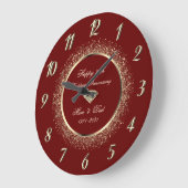 Chic Confetti Red 50 Wedding Jubileum Grote Klok (Hoek)