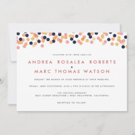 Chic Confetti Shower Wedding Invitations Kaart