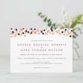 Chic Confetti Shower Wedding Invitations Kaart (Staand voorkant)