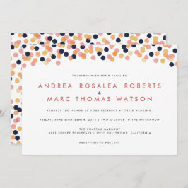 Chic Confetti Shower Wedding Invitations Kaart