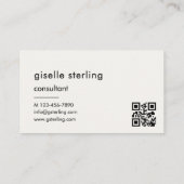 Chic Consultant Luxe QR Code Monogram Visitekaartje (Achterkant)