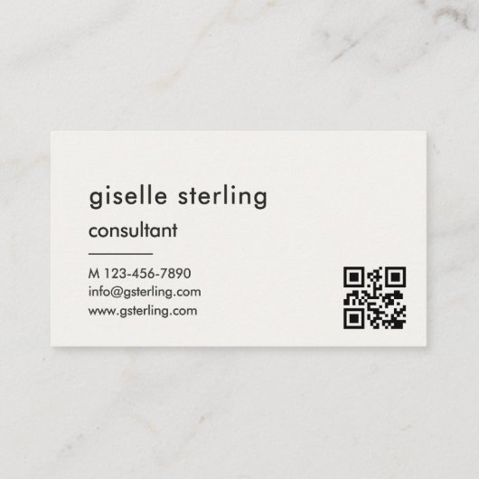 Chic Consultant Luxe QR Code Monogram Visitekaartje (Achterkant)