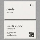 Chic Consultant Luxe QR Code Monogram Visitekaartje