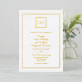 Chic Contemmodern Monogrammen Folie Uitnodiging (Staand Voorkant)