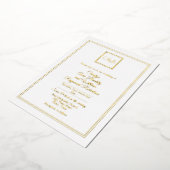 Chic Contemmodern Monogrammen Folie Uitnodiging (Gedraaid)