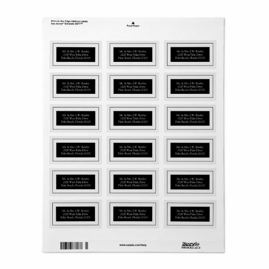 Chic Contemsive Wedding Etiket (Full Sheet)