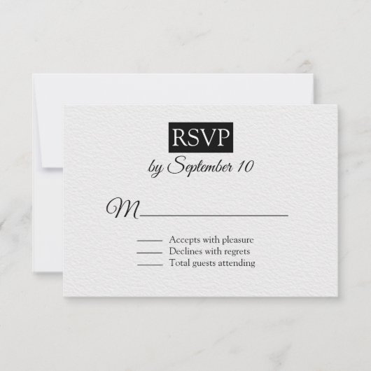 Chic Contemsive Wedding RSVP Kaartje (Voorkant)