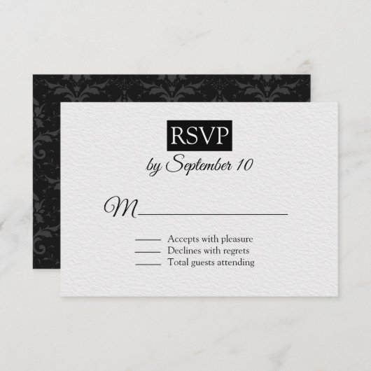 Chic Contemsive Wedding RSVP Kaartje (Voorkant / Achterkant)
