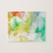 Chic Cool Blauwgroen Blue Red Yellow Abstracte Wat Legpuzzel (Horizontaal)