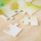 Chic Cool Blauwgroen Blue Red Yellow Abstracte Wat Legpuzzel (Zijkant)
