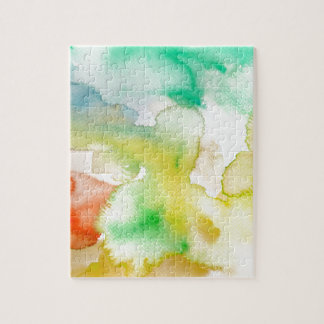 Chic Cool Blauwgroen Blue Red Yellow Abstracte Wat Legpuzzel