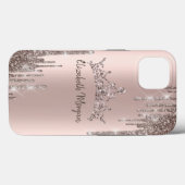 Chic Cool Glitter Crown Drop Case-Mate iPhone Case (Achterkant (horizontaal))