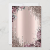 Chic Cool Glitter Crown Drop Dark Roses Kaart (Achterkant)