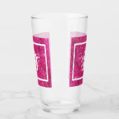 Chic Cool Pink Glitter White Initiaal Monogram Glas (Links)