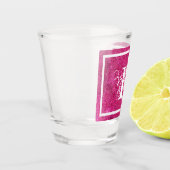 Chic Cool Pink Glitter White Initiaal Monogram Shot Glas (Links)