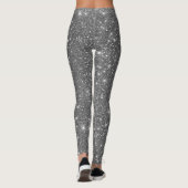 Chic Cool Stijlvol Zilver Grijs Sparklie Glitter Leggings (Achterkant)