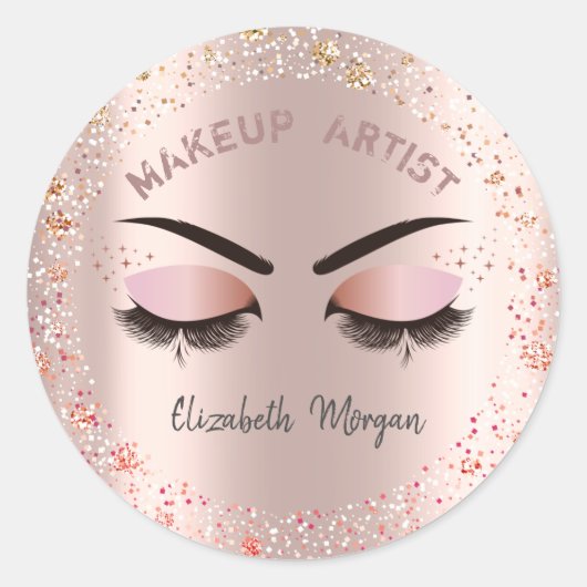 Chic Coole Nepwimpers,Confetti,Make-up Ronde Sticker (Voorkant)