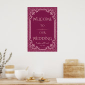 Chic Cooper Roos Great Gatsby Wedding Welkomstbord Poster (Keuken)