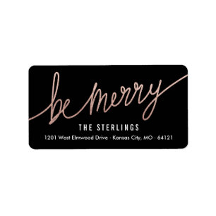 Chic Copper Foil kerstretour-adreslabels Etiket