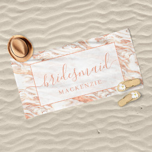 Chic Copper Marble Roos Gold Bridesmaid Strandlaken