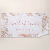 Chic Copper Marble Roos Gold Maid of Honor Strandlaken (Voorkant)
