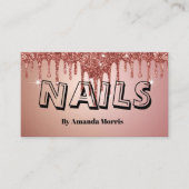 Chic Copper Roos Gold Glitter Nails Professional Visitekaartje (Voorkant)