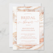 Chic Copper Roos Gold Marble Vrijgezellenfeest Inv Kaart (Voorkant)