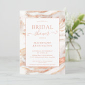 Chic Copper Roos Gold Marble Vrijgezellenfeest Inv Kaart (Staand voorkant)