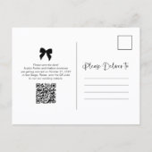 Chic Coquette Bow Multi Photo Grid | Save the Date Aankondigingskaart (Achterkant)