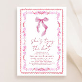 Chic Coquette Bow Waterverf Vrijgezellenfeest Kaart