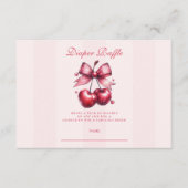 Chic Coquette Cherry op Top Baby Diapper Raffle Informatiekaartje (Voorkant)