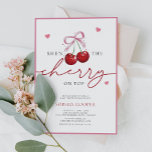 Chic Coquette Cherry op Top Baby shower Kaart<br><div class="desc">Chic Coquette Cherry op Top Baby shower Invitation</div>