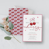 Chic Coquette Cherry op Top Vrijgezellenfeest Kaart