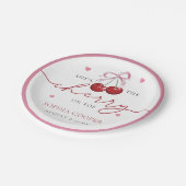 Chic Coquette Cherry op Top Vrijgezellenfeest Papieren Bordje (Gekanteld)