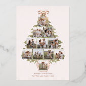 Chic Coquette Kerstboom 12 Foto Roos Goud Folie Feestdagenkaart (Voorkant)
