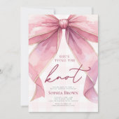 Chic Coquette Roze Bow Vrijgezellenfeest Kaart (Voorkant)