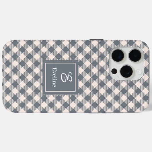 Chic Coral Grey iPhone Case Custom Name Keepsake (Achterkant (horizontaal))